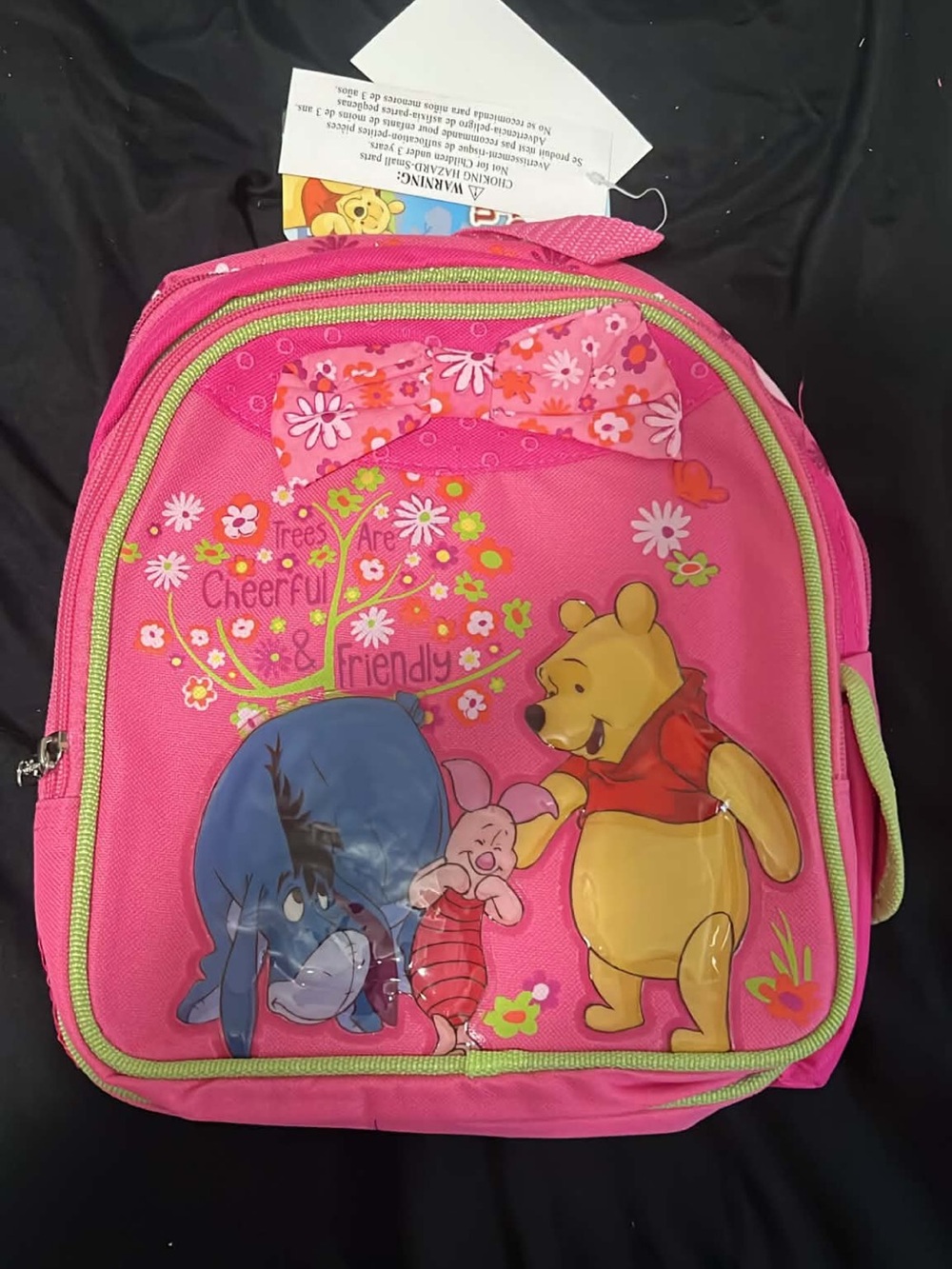 Winnie the Pooh Pink Kids Backpack with Eeyore & Piglet- preschool size